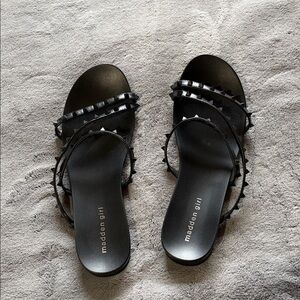 Madden Girl Black Studded Sandals